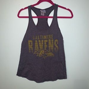 Gray Baltimore Ravens Racerback Tank Top